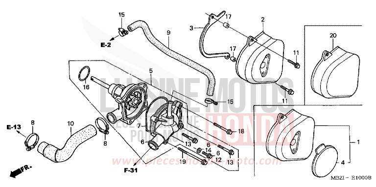 WASSERPUMPE von Hornet MAT TITANIUM METALLIC (YR268) von 2006