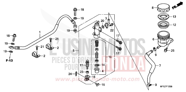 REAR BRAKE MASTERCYLINDER (CB600F/F3) von Hornet PEARL SIENA RED (R320) von 2007