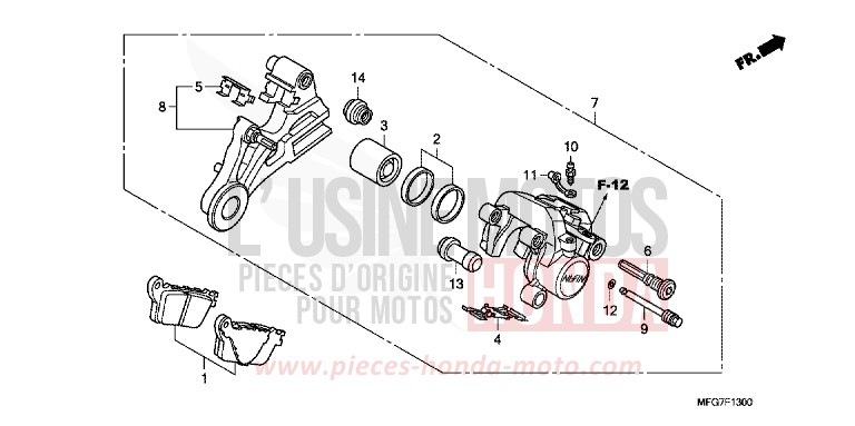 HINTERRAD-BREMSSATTEL (CB600F/F3) von Hornet PEARL COOL WHITE (NHA16) von 2008