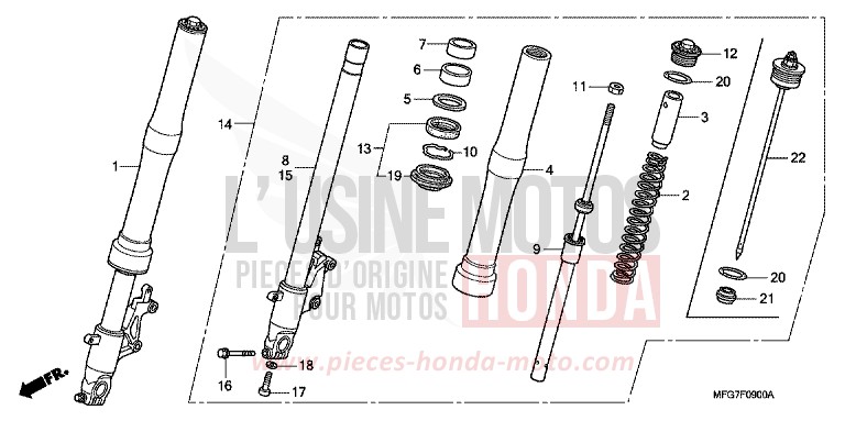 FOURCHETTE AVANT von Hornet PEARL COOL WHITE (NHA16) von 2009