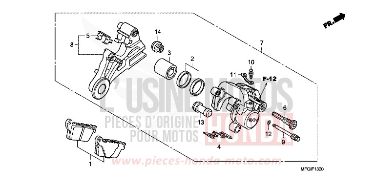 HINTERRAD-BREMSSATTEL (CB600F/F3) von Hornet PEARL SIENA RED (R320) von 2010