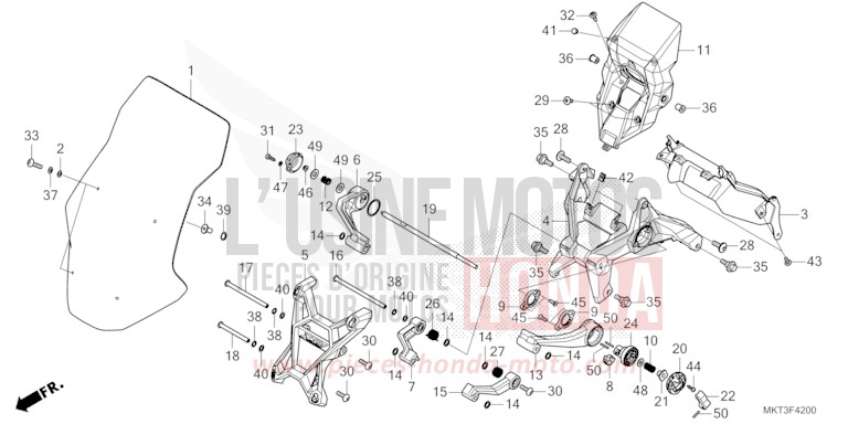 WINDSCHUTZSCHEIBE von X-ADV GRAPHITE BLACK (NHB01) von 2021