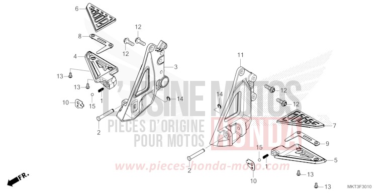 SOZIUS-FUSSRASTE von X-ADV MAT BETA SILVER METALLIC (NHC08) von 2021