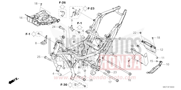 RAHMENKOERPER von X-ADV MAT BETA SILVER METALLIC (NHC08) von 2021