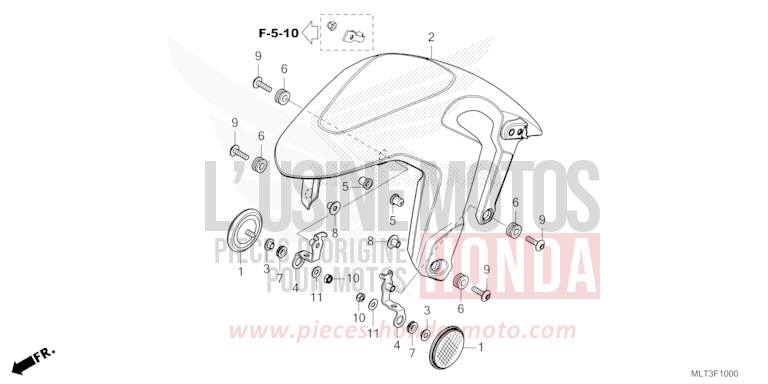 KOTFLUEGEL, VORNE von CB1000GT GRAND PRIX RED (R380) von 2026