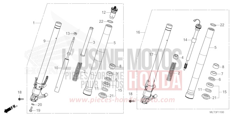 GABEL, VORNE von CB1000GT GRAND PRIX RED (R380) von 2026