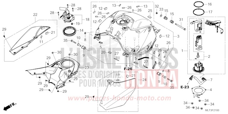 KRAFTSTOFFTANK/KRAFTSTOFFPUMPE von CB1000GT GRAPHITE BLACK (NHB01) von 2026