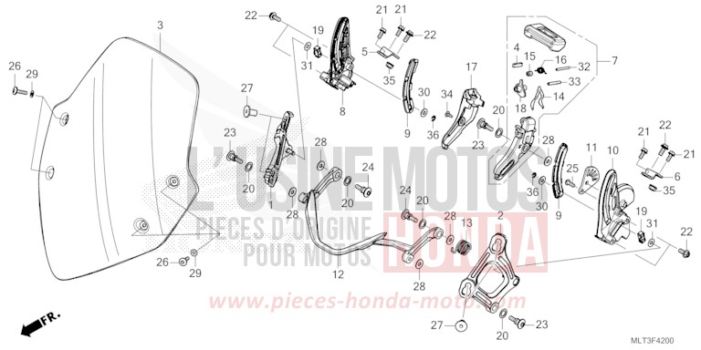 WINDSCHUTZSCHEIBE von CB1000GT GRAPHITE BLACK (NHB01) von 2026