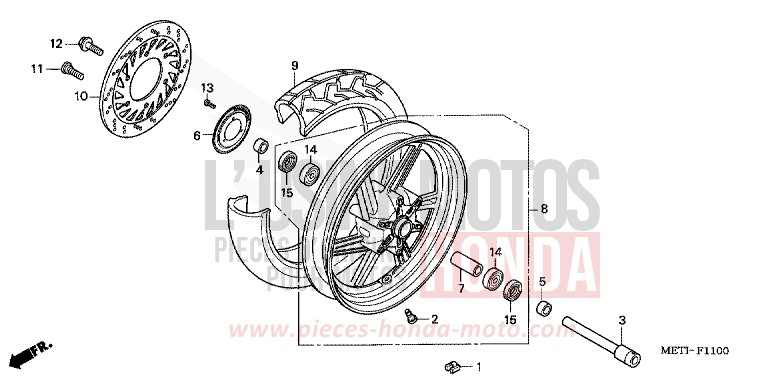 VORDERRAD von CBF500 CANDY XENON BLUE (PB324) von 2004
