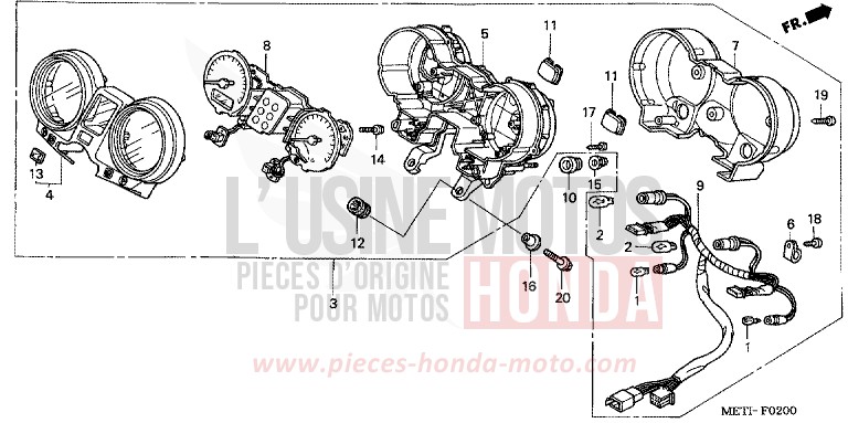 MESSGERAET von CBF500 FORCE SILVER METALLIC (NH411) von 2004