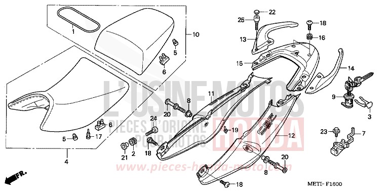 SITZ/SITZVERKLEIDUNG von CBF500 FORCE SILVER METALLIC (NH411) von 2004