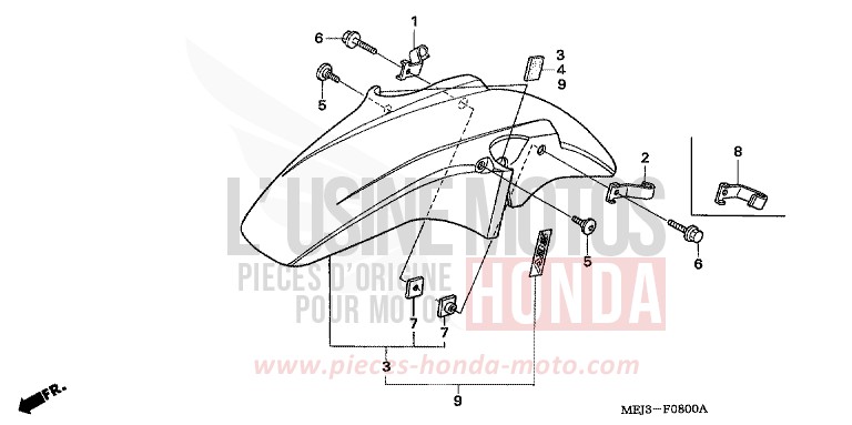 KOTFLUEGEL, VORNE von CB1300 DARKNESS BLACK METALLIC (NH463) von 2005