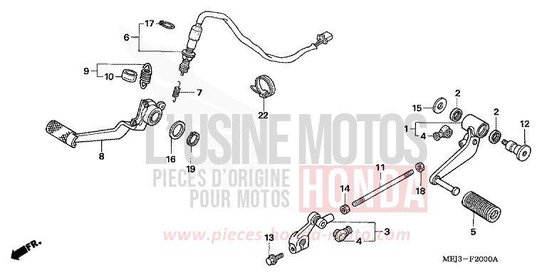 PEDALE von CB1300 DARKNESS BLACK METALLIC (NH463) von 2005