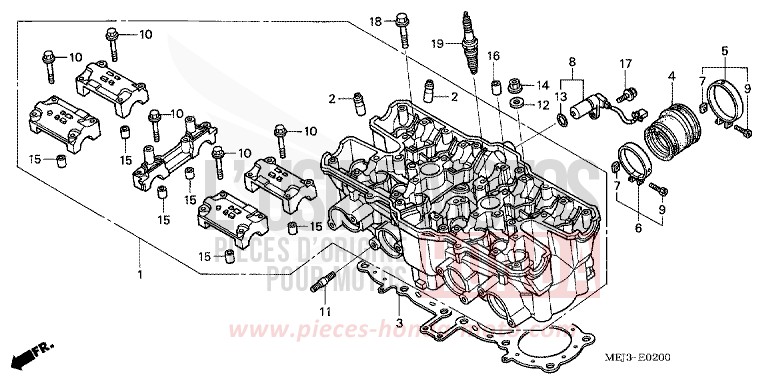 ZYLINDERKOPF von CB1300 PEARL HERON BLUE (PB332) von 2005