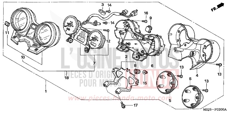 MESSGERAET (CB1300/A/F/F1) von CB1300 PEARL HERON BLUE (PB332) von 2005