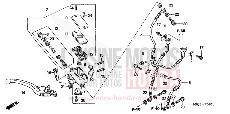 VORDERRADBREMSE (CB1300A/SA) von CB1300 PEARL HERON BLUE (PB332) von 2005