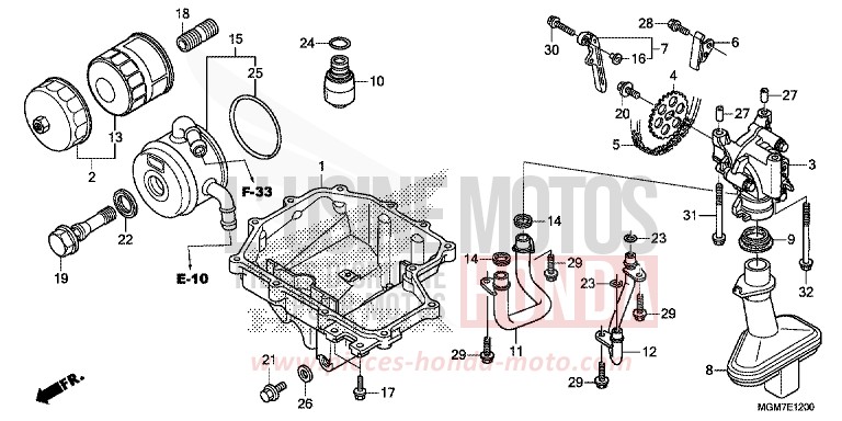 OELWANNE/OELPUMPE von Hornet MAT CYNOS GRAY METALLIC (NH312) von 2013