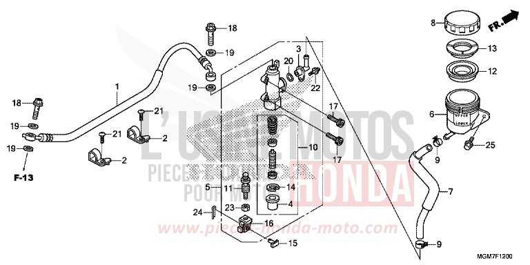 REAR BRAKE MASTER CYLINDER (CB600F) von Hornet MAT CYNOS GRAY METALLIC (NH312) von 2013