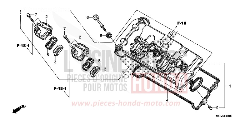 ZYLINDERKOPFDECKEL von Hornet MAT PEARL COOL WHITE (NHB44) von 2013
