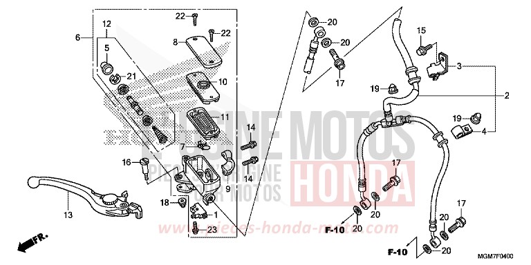 VORDERRADBREMSE (CB600F) von Hornet MAT PEARL COOL WHITE (NHB44) von 2013
