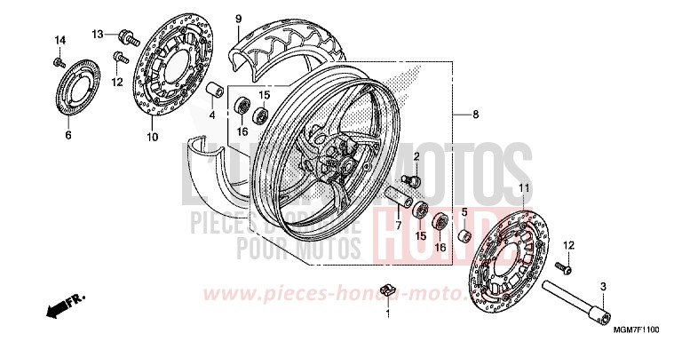 VORDERRAD von Hornet MAT PEARL COOL WHITE (NHB44) von 2013