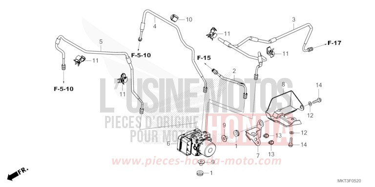 ABS-MODULATOR/BREMSLEITUNG von X-ADV MAT IRIDIUM GRAY METALLIC (NHC64) von 2022
