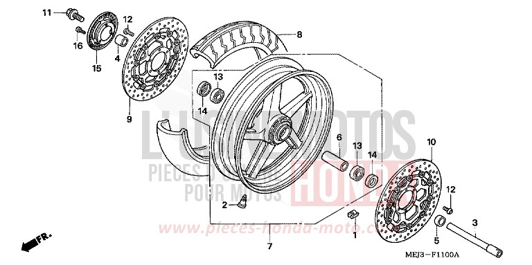 VORDERRAD von CB1300 FORCE SILVER METALLIC (NH411) von 2003