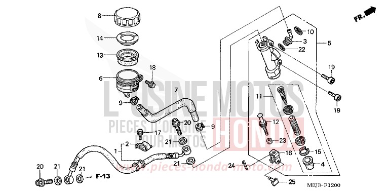 HAUPTBREMSZYLINDER, H. (CB1300/F/F1/S) von CB1300 FORCE SILVER METALLIC (NH411) von 2003