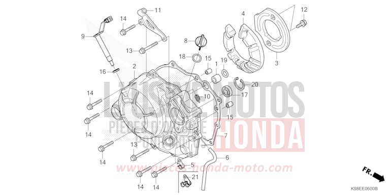 KURBELGEHAEUSEABDECKUNG von CB125R MAT LUCENT SILVER METALLIC (NHC09) von 2026