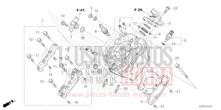 ZYLINDERKOPF von CB125R MAT PEARL DIASPRO RED (R414) von 2026