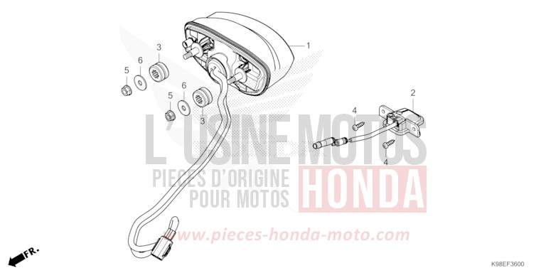 HECKLEUCHTE von CB125R MAT PEARL DIASPRO RED (R414) von 2026