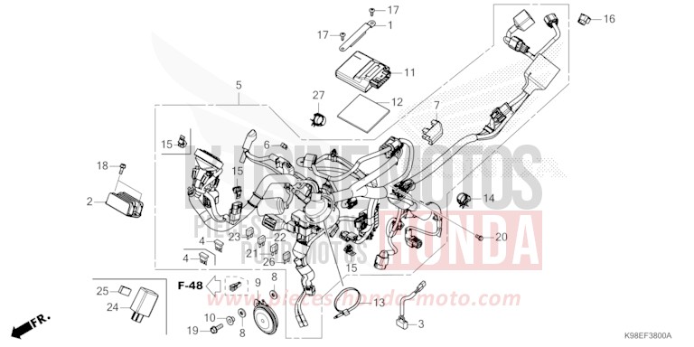KABELBAUM von CB125R MAT PEARL DIASPRO RED (R414) von 2026