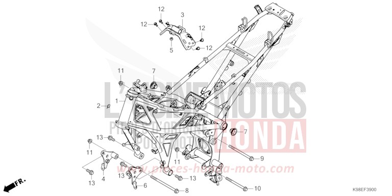 RAHMENKOERPER von CB125R MAT PEARL DIASPRO RED (R414) von 2026