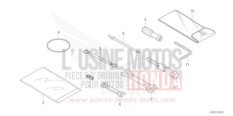 WERKZEUG von CB125R MAT PEARL DIASPRO RED (R414) von 2026