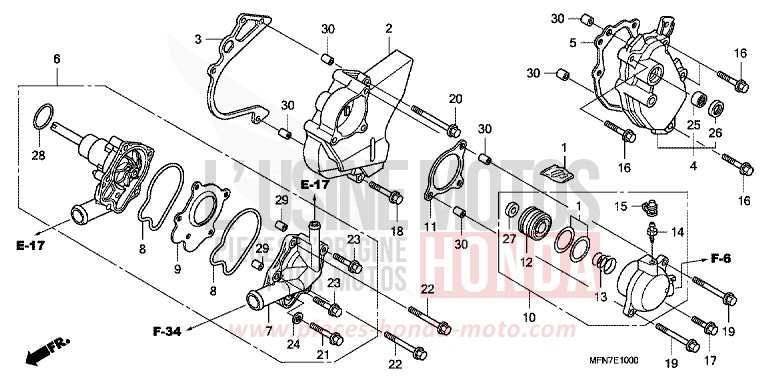 WASSERPUMPE von CB1000R PEARL COOL WHITE (NHA16) von 2009