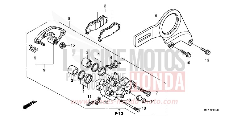HINTERRAD-BREMSSATTEL (CB1000R) von CB1000R SWORD SILVER METALLIC (NHA95) von 2009