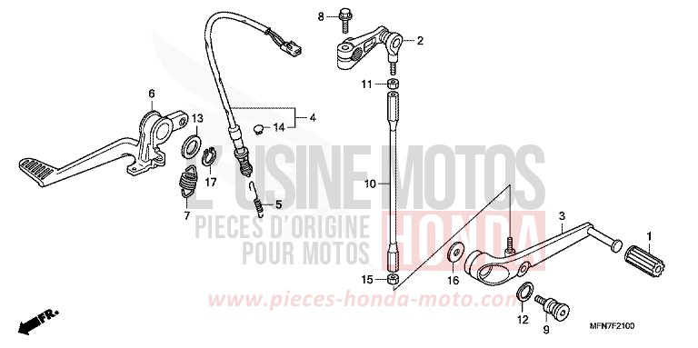 PEDAL von CB1000R SWORD SILVER METALLIC (NHA95) von 2009