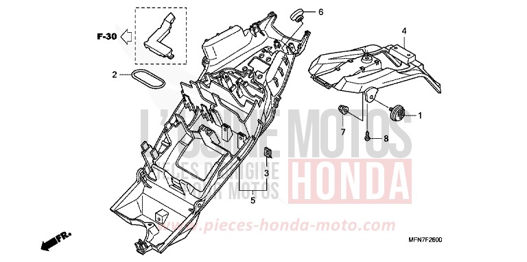 KOTFLUEGEL, HINTEN von CB1000R SWORD SILVER METALLIC (NHA95) von 2009