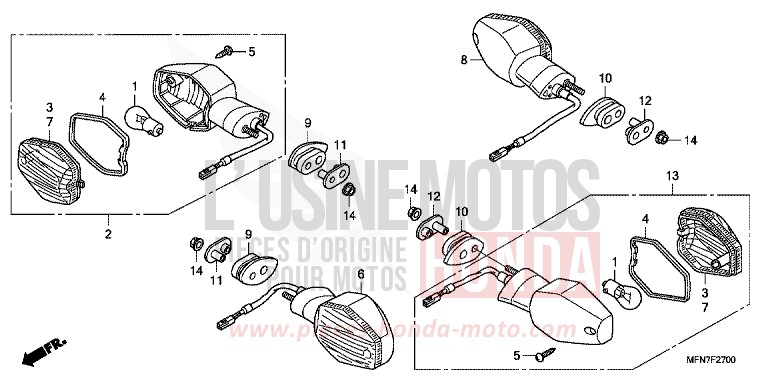 BLINKER von CB1000R PEARL COOL WHITE (NHA16) von 2010