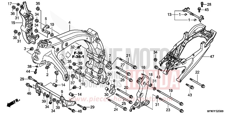 RAHMENKOERPER von CB1000R PEARL COOL WHITE (NHA16) von 2010