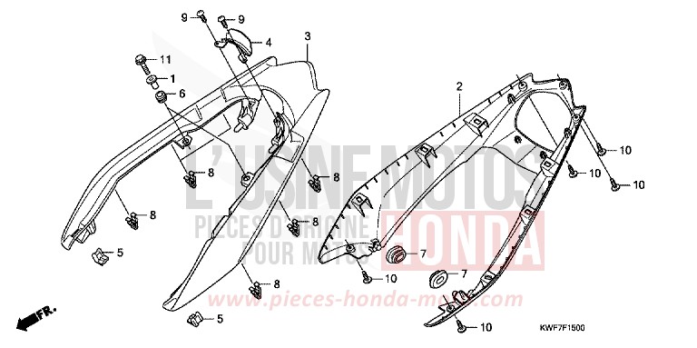 WINDLAUF, HINTEN von CBF125 BLACK (NH1) von 2010