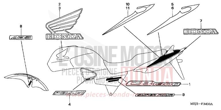 MARKE (CB1300/A/F/F1) von CB1300 PEARL FADELESS WHITE (NH341) von 2003