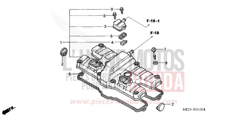 ZYLINDERKOPFDECKEL von CB1300S PEARL FADELESS WHITE (NH341K) von 2005
