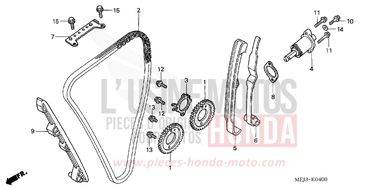 NOCKENWELLENKETTE/SPANNVORRICHTUNG von CB1300S PEARL FADELESS WHITE (NH341K) von 2005