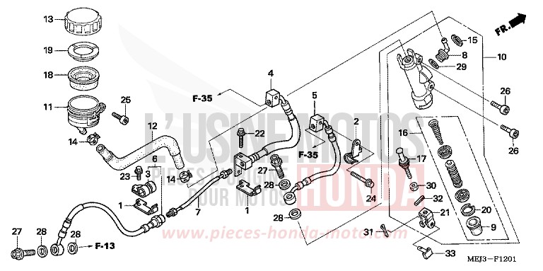 HAUPTBREMSZYLINDER, H. (CB1300A/SA) von CB1300S PEARL FADELESS WHITE (NH341K) von 2005