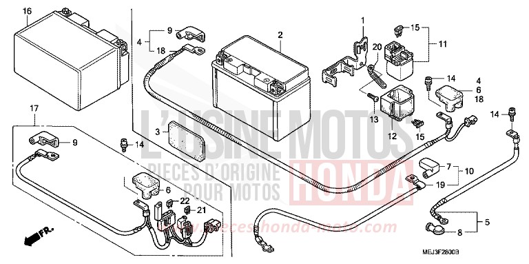BATTERIE von CB1300S PEARL FADELESS WHITE (NH341K) von 2005