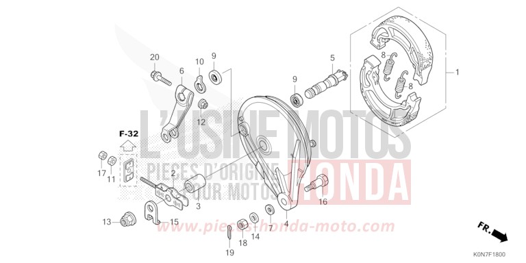 PANNEAU DE FREIN ARRIERE von CBF125 BLACK (NH1) von 2021