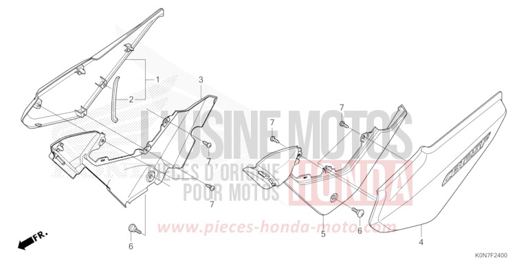 SEITENABDECKUNG von CBF125 PEARL SPLENDOR RED (R369) von 2021