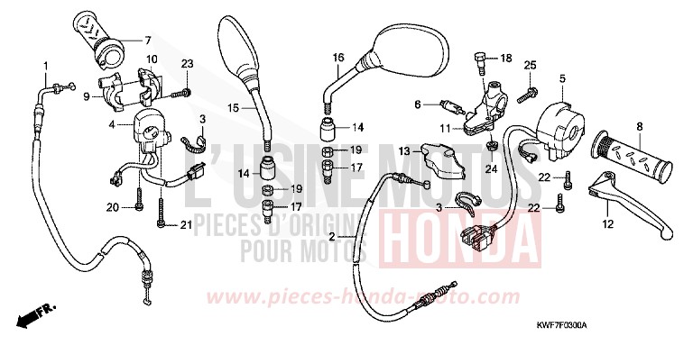 HEBELGRIFF/SCHALTER/KABEL von CBF125 BLACK (NH1) von 2011