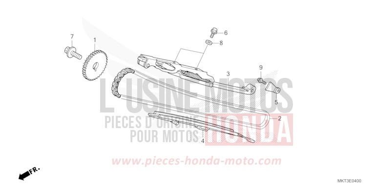 NOCKENWELLENKETTE/SPANNVORRICHTUNG von X-ADV MAT BALLISTIC BLACK METALLIC (NHA86) von 2024